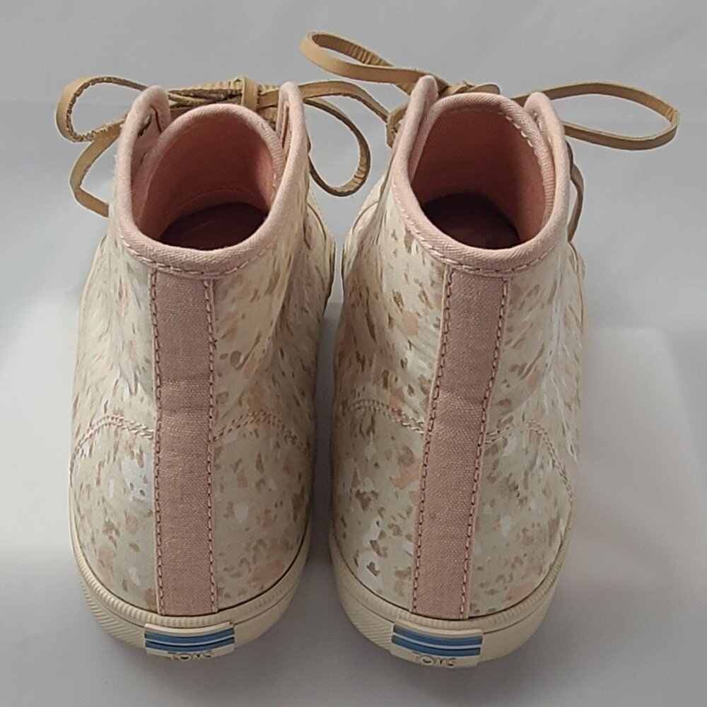 Toms Camarillo Floral Look High Top Sneaker Shoe Pink Preppy Casual - Picture 4 of 10